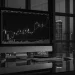 Algorithmic trading chart on computer screen.