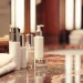 Kylie Skin products on a bathroom counter.