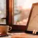 AI trading platform displayed on a laptop with stock chart.