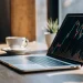 Automatic trading charts on a laptop.